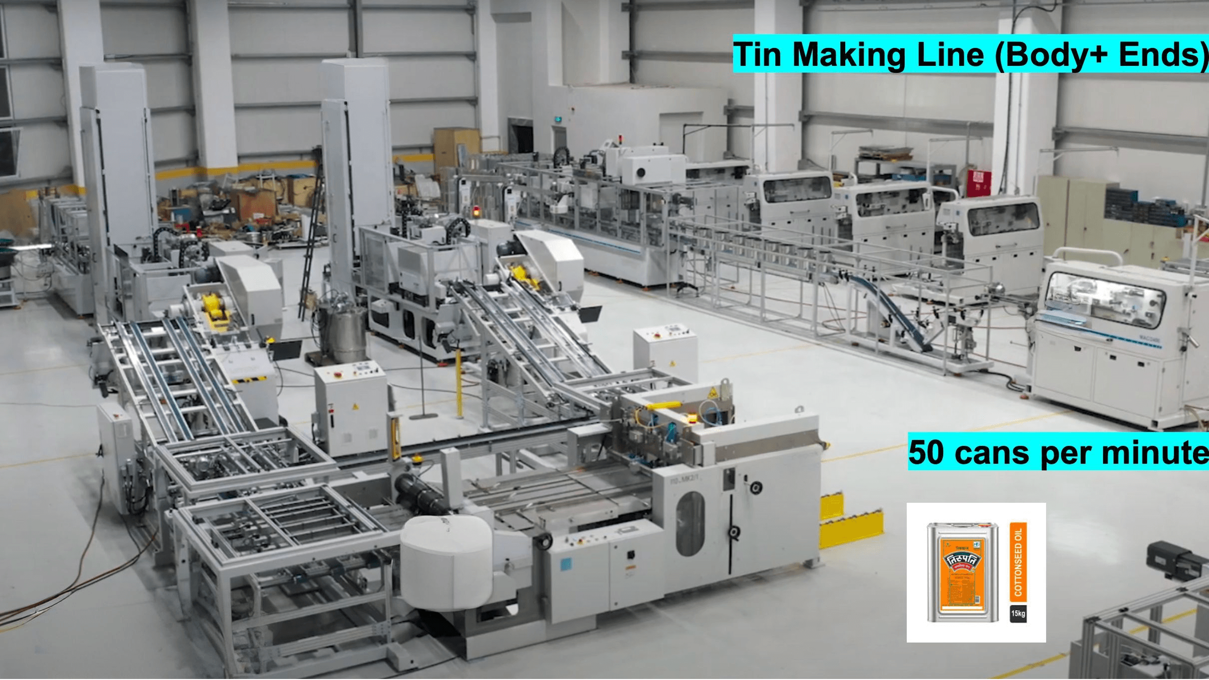 Fully automatic tin making line producing square tins